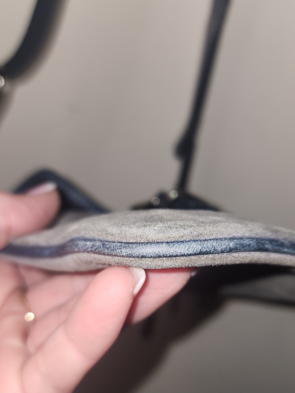 Coach Suede Crossbody Bag Buckle Gray Blue Style 4745 - Picture 6 of 16